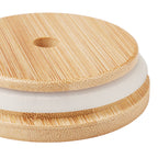 Bamboo lid and silicone seal close-up