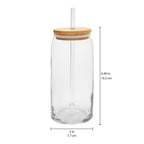 Glass dimensions showing approximately 6.38 inches tall and 3 inches wide