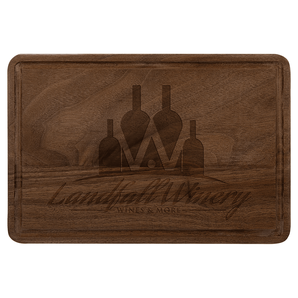 Custom Engraved Walnut Cutting Board with Drip Ring