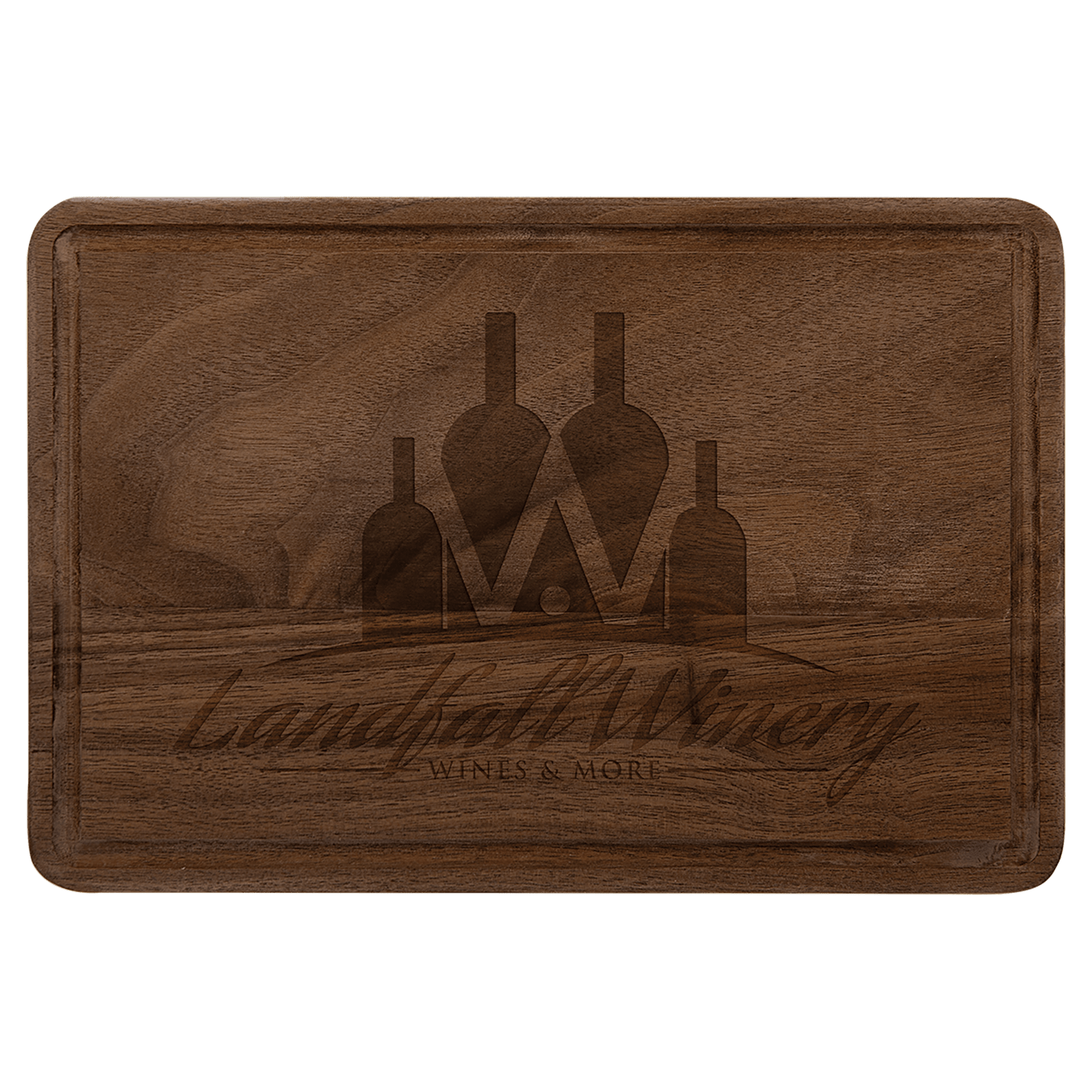 Custom Engraved Walnut Cutting Board with Drip Ring