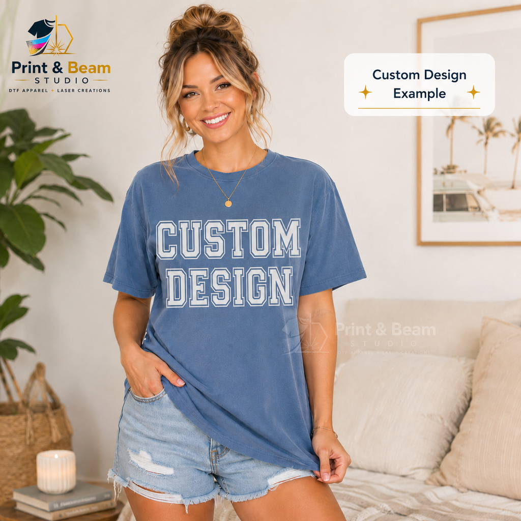 Custom Comfort Colors 1717, DTF Printed Logo Shirt