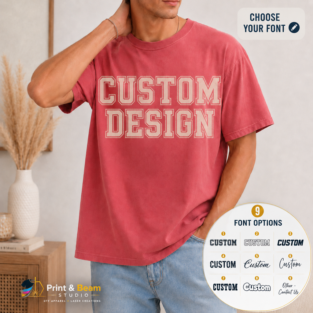 Custom Comfort Colors 1717, DTF Printed Logo Shirt