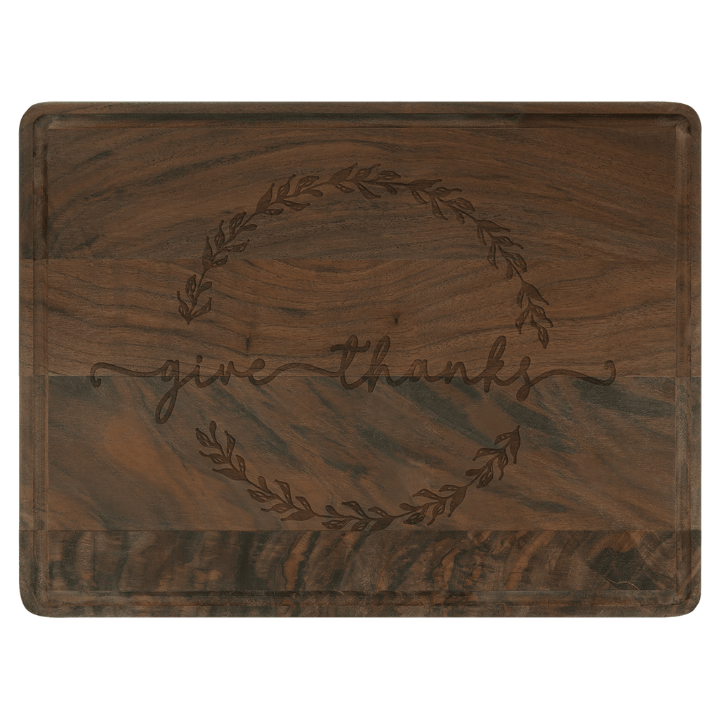 Custom Engraved Walnut Cutting Board with Drip Ring