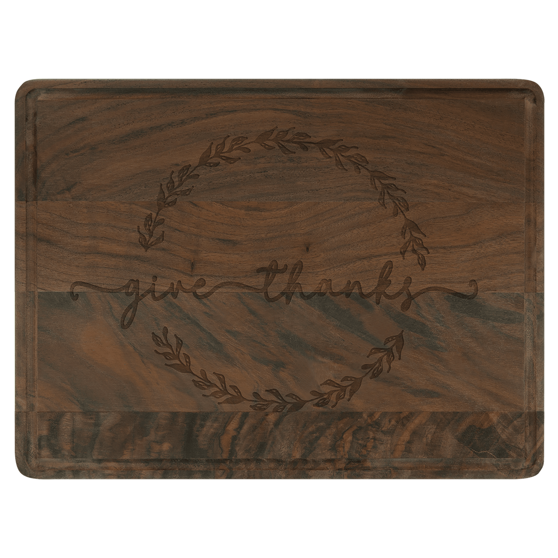 Custom Engraved Walnut Cutting Board with Drip Ring