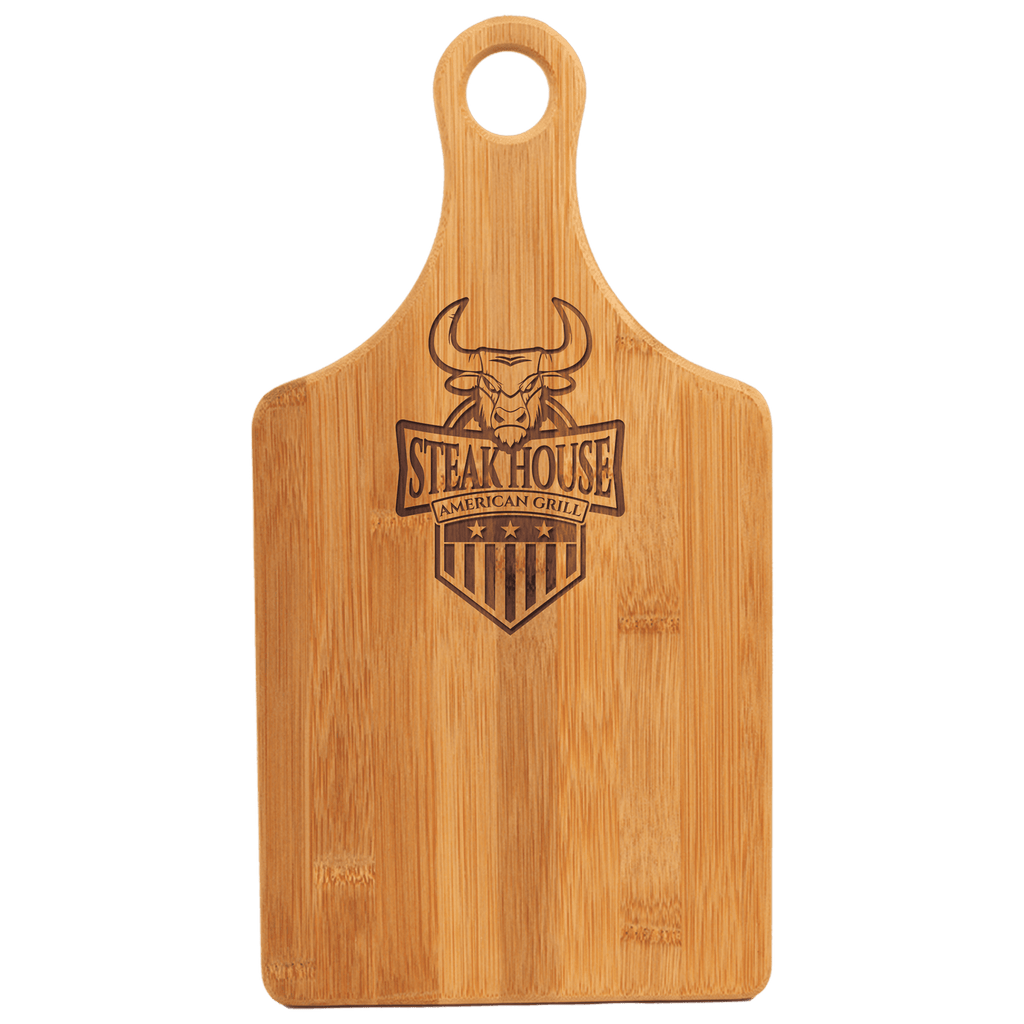 Custom Engraved Bamboo Paddle Shape Cutting Board