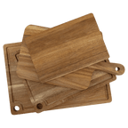 Custom Engraved Acacia Cutting Board with Drip Ring and Corner Hole