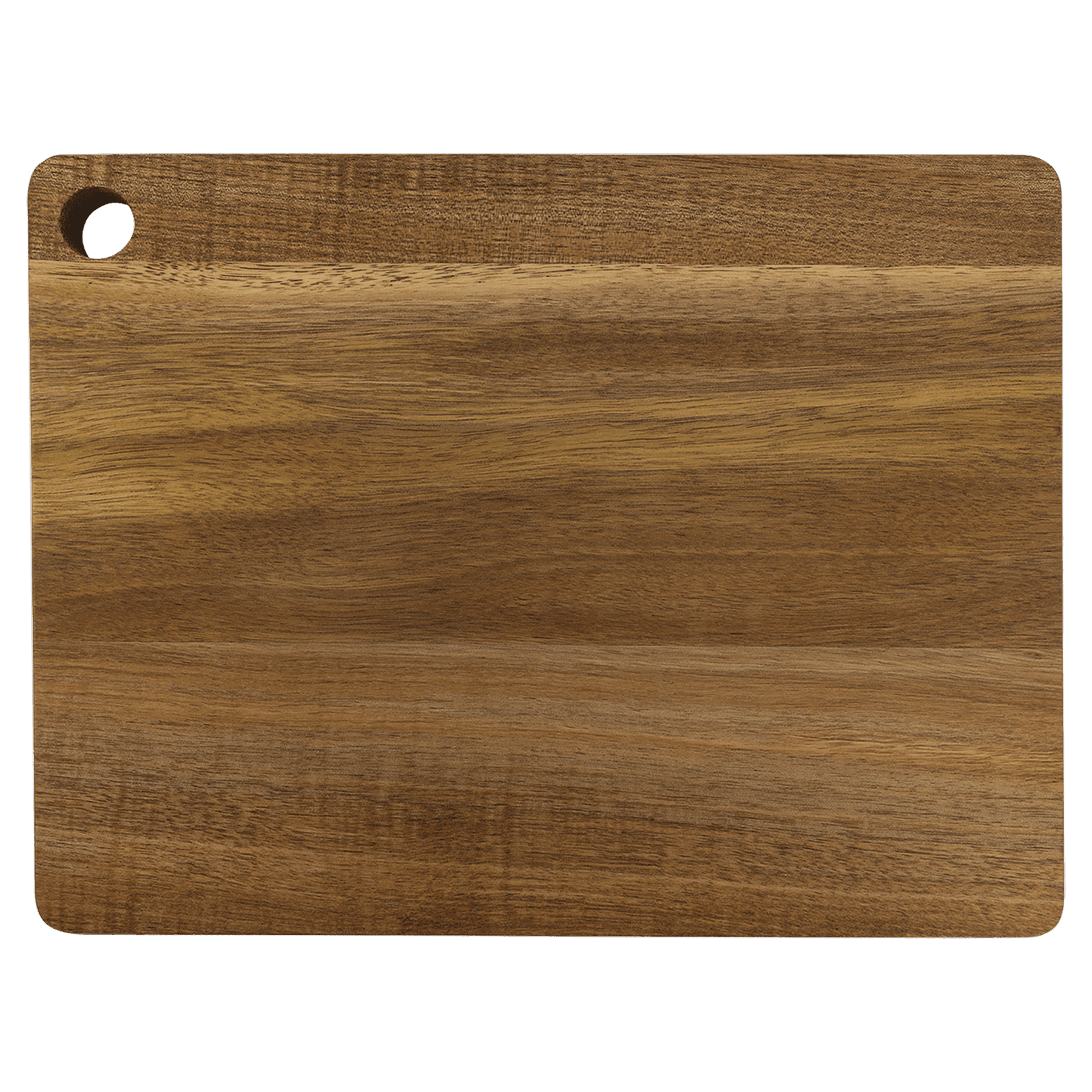Custom Engraved Acacia Cutting Board with Drip Ring and Corner Hole