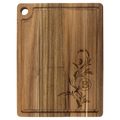 Custom Engraved Acacia Cutting Board with Drip Ring and Corner Hole