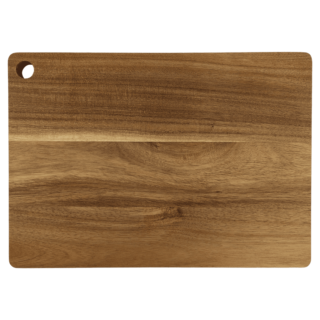 Custom Engraved Acacia Cutting Board with Drip Ring and Corner Hole
