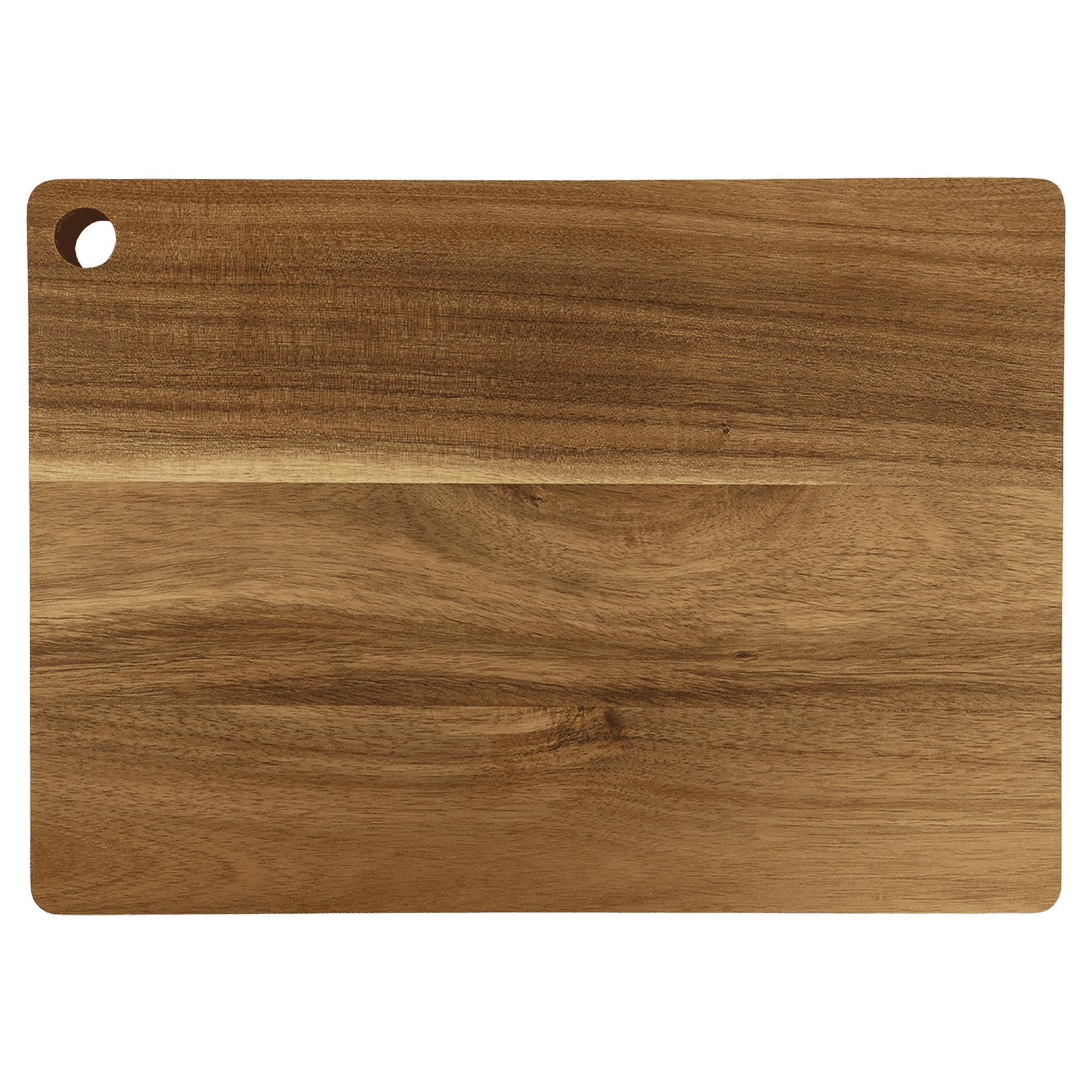 Custom Engraved Acacia Cutting Board with Drip Ring and Corner Hole