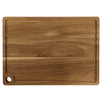 Custom Engraved Acacia Cutting Board with Drip Ring and Corner Hole