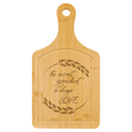 Custom Engraved Bamboo Paddle Cutting Board with Drip Ring