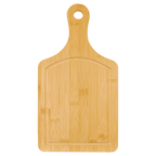 Custom Engraved Bamboo Paddle Cutting Board with Drip Ring