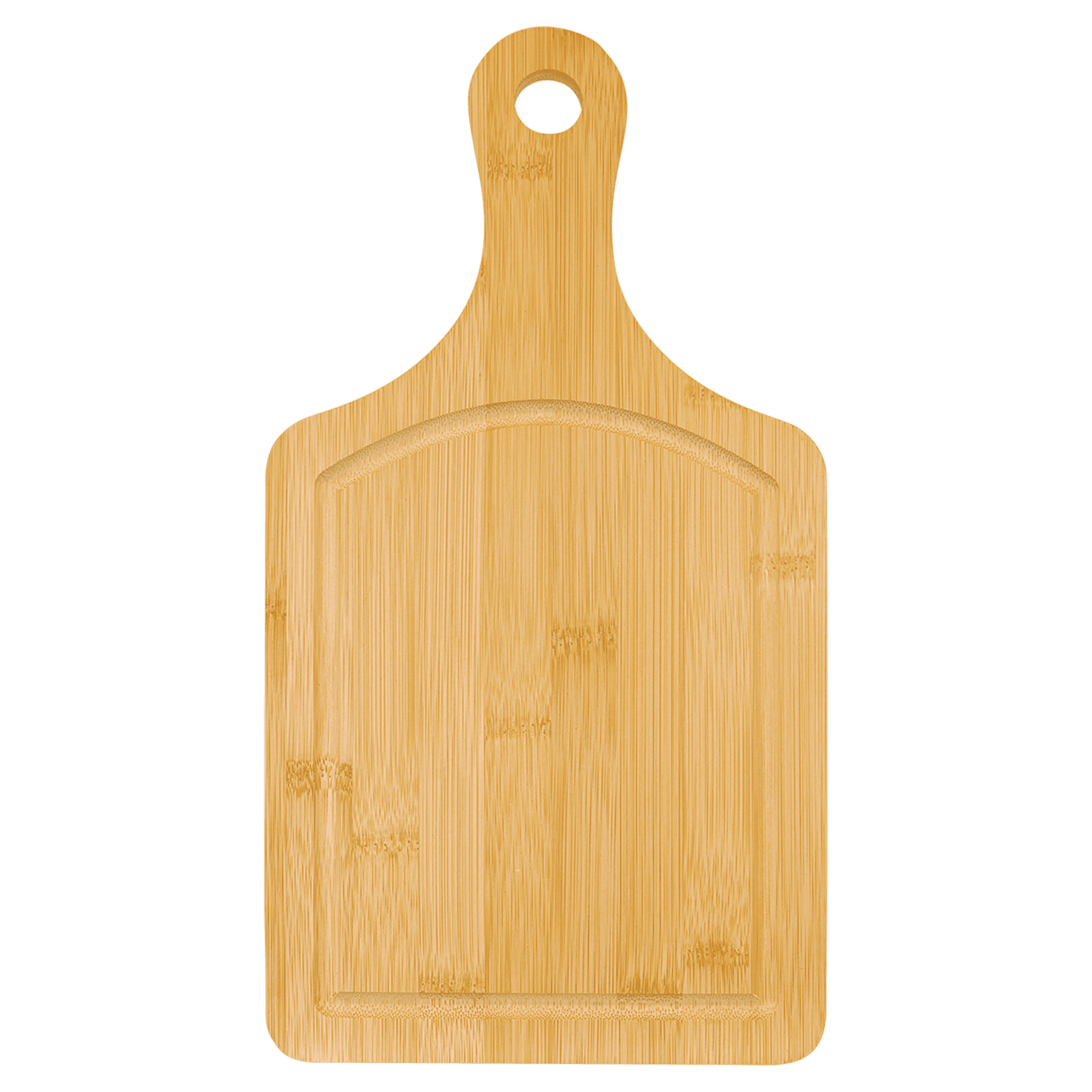 Custom Engraved Bamboo Paddle Cutting Board with Drip Ring