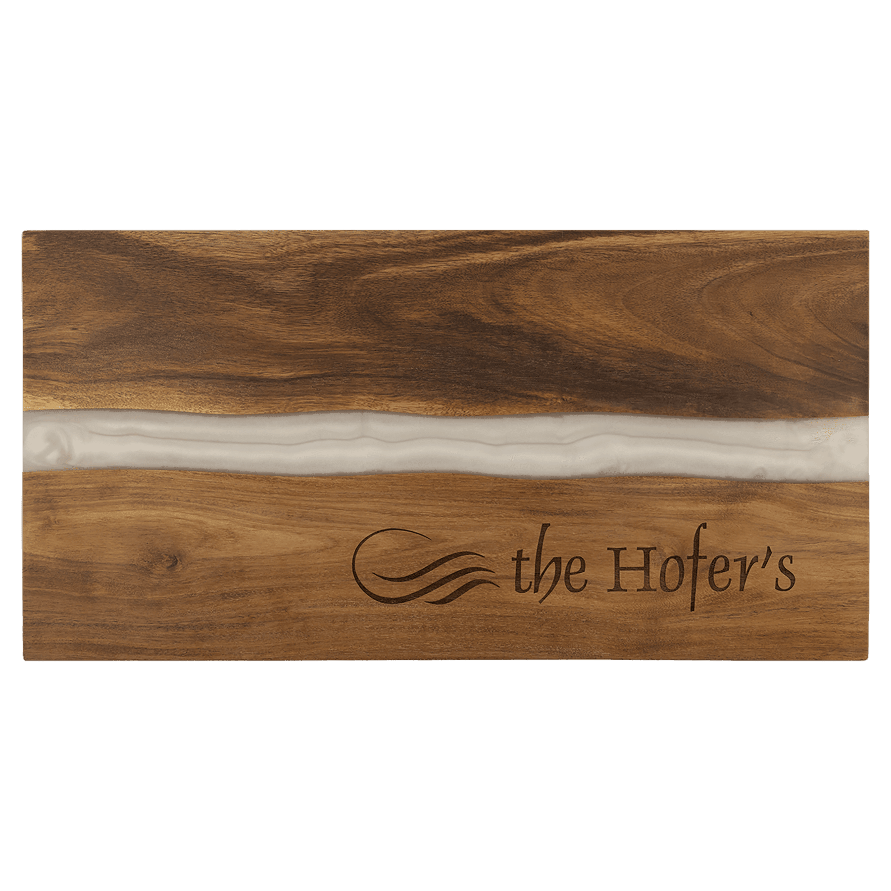Custom Engraved Acacia Pearl Resin Serving Board