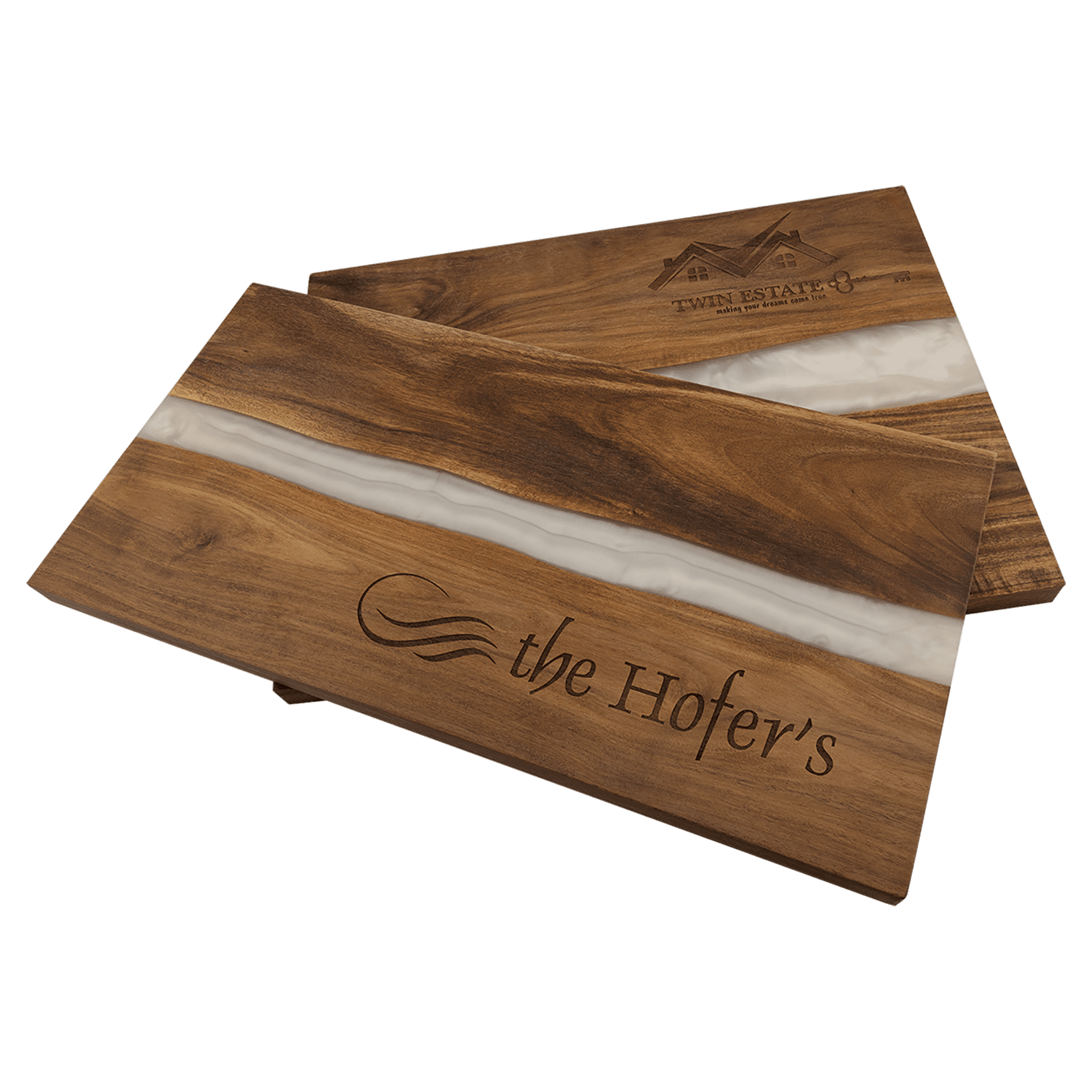 Custom Engraved Acacia Pearl Resin Serving Board