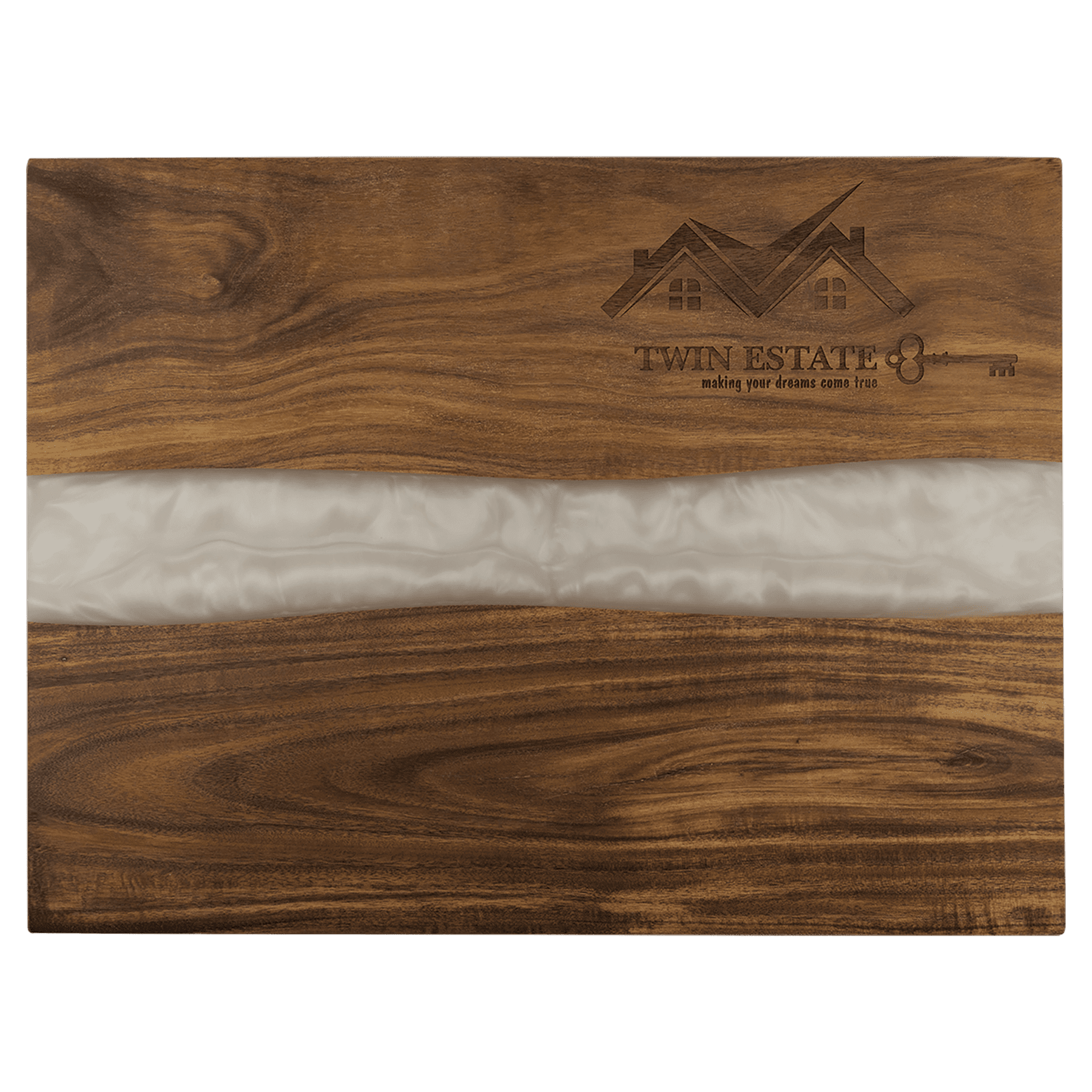 Custom Engraved Acacia Pearl Resin Serving Board
