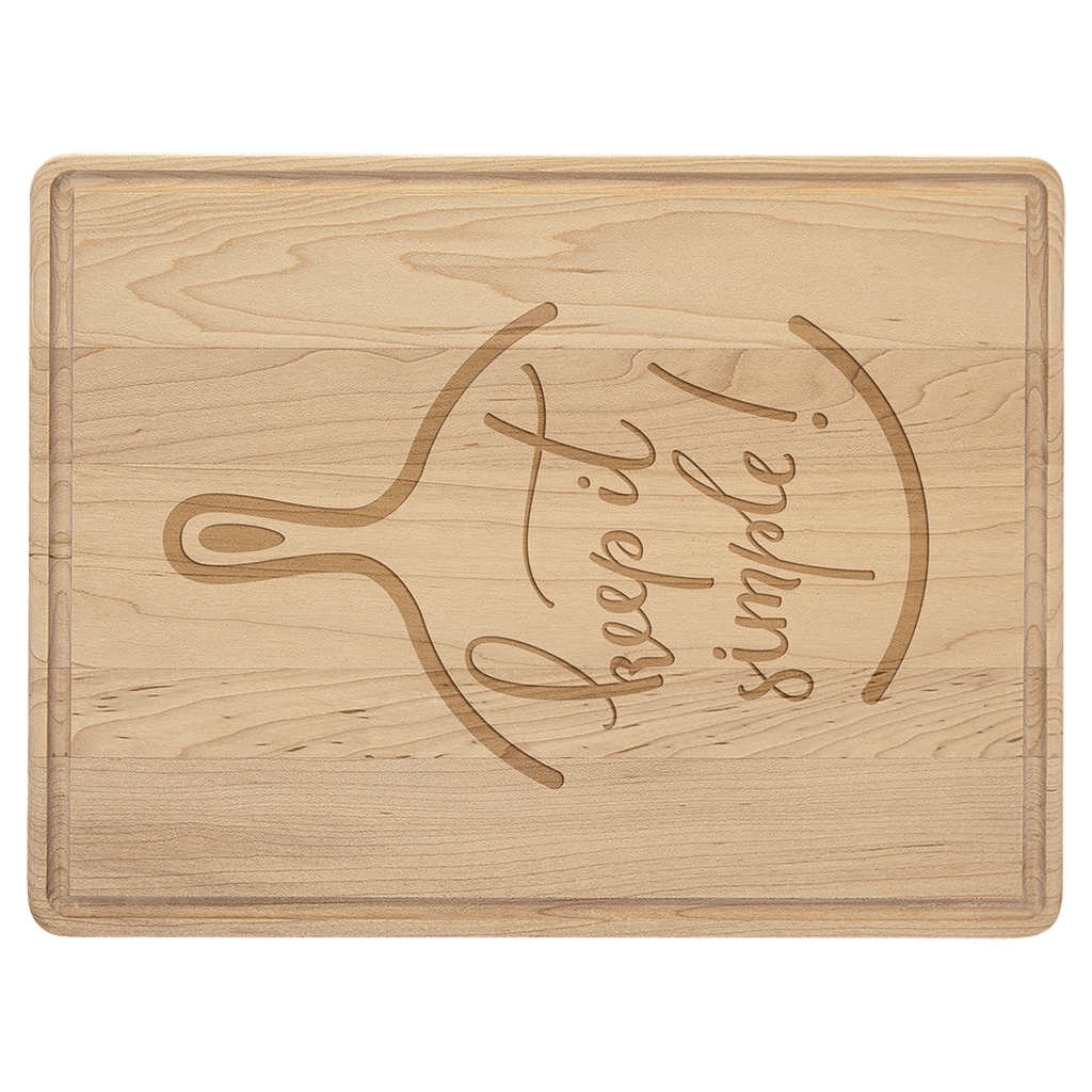 Custom Engraved Maple Cutting Board with Drip Ring