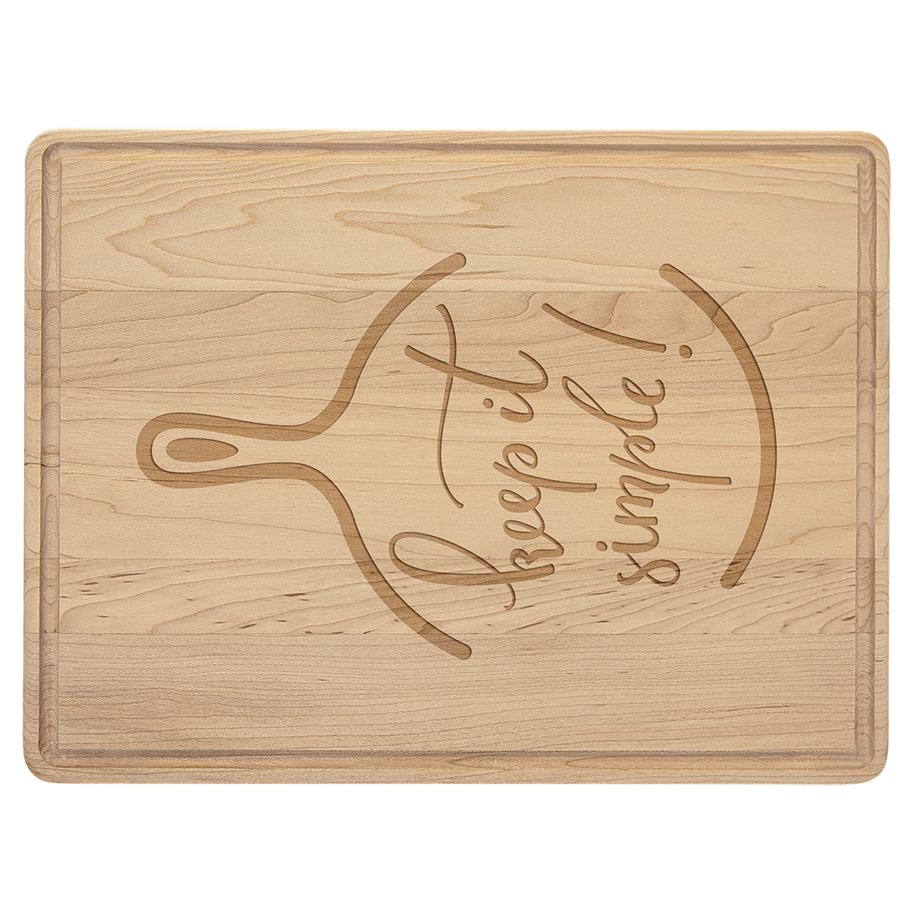 Custom Engraved Maple Cutting Board with Drip Ring