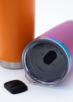 Custom Electroplated Ring 20 oz Coffee Tumbler - Close-up of lid and electroplated ring