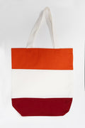 Custom DTF Color Block Tote Bag - Orange/Wine